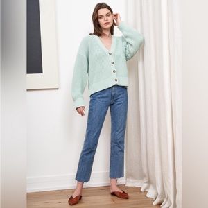 La Ligne Picnic Cardigan in Mint Green, perfect for spring